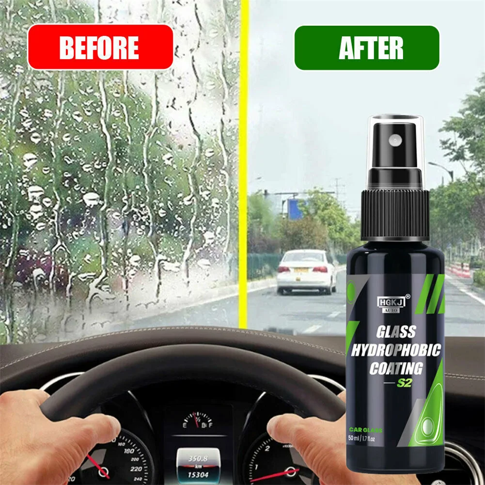 

1x 50ml HGKJ 2 Rain Repellent Auto Glass Film Coating Agent Waterproof Rainproof Anti-fog Glass Cleaner For Auto Windshield