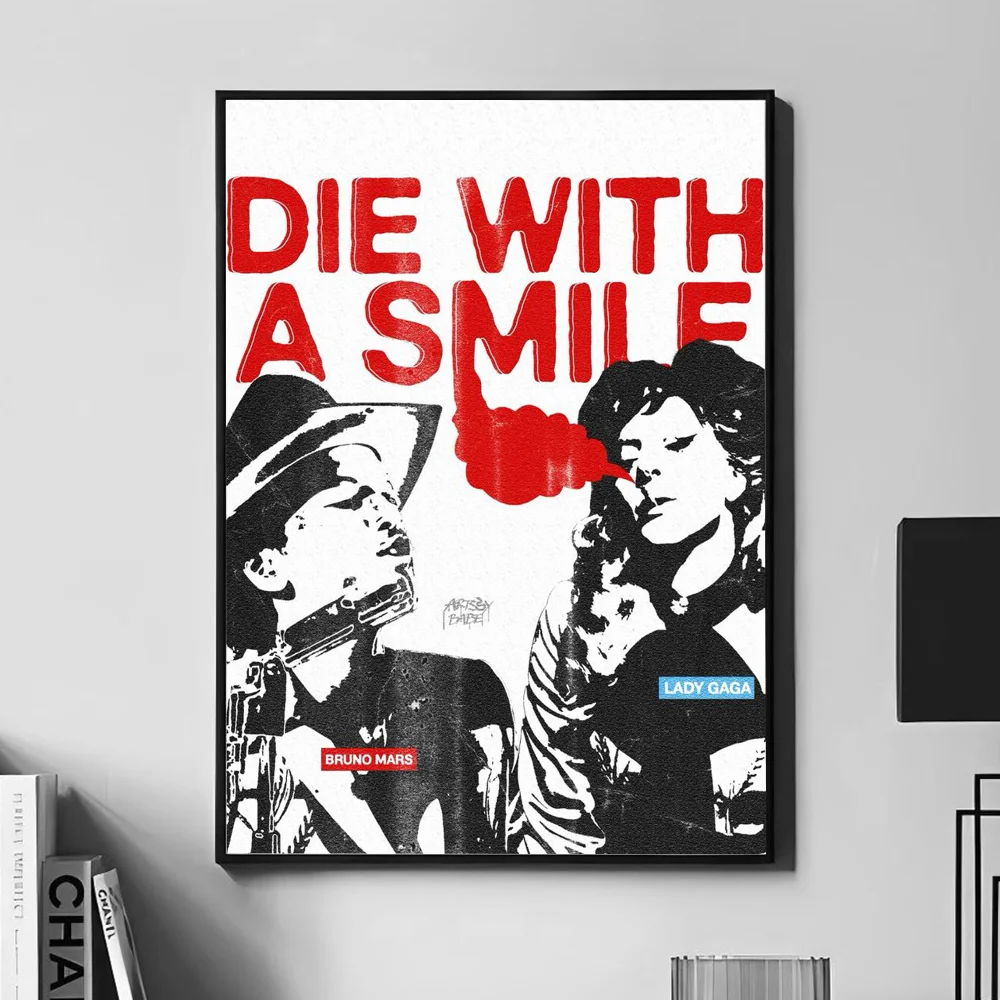 Плакат L-Lady G-Gaga B-Bruno M-Mars Die с улыбкой настенное искусство домашний декор комнаты