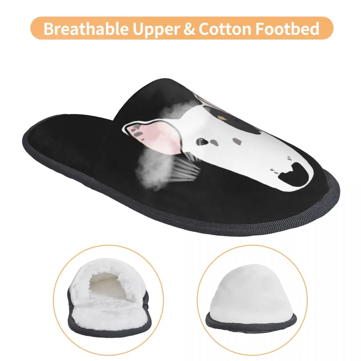 Изготовленные на заказ тапочки из пены с эффектом памяти мерцающего бультерьера