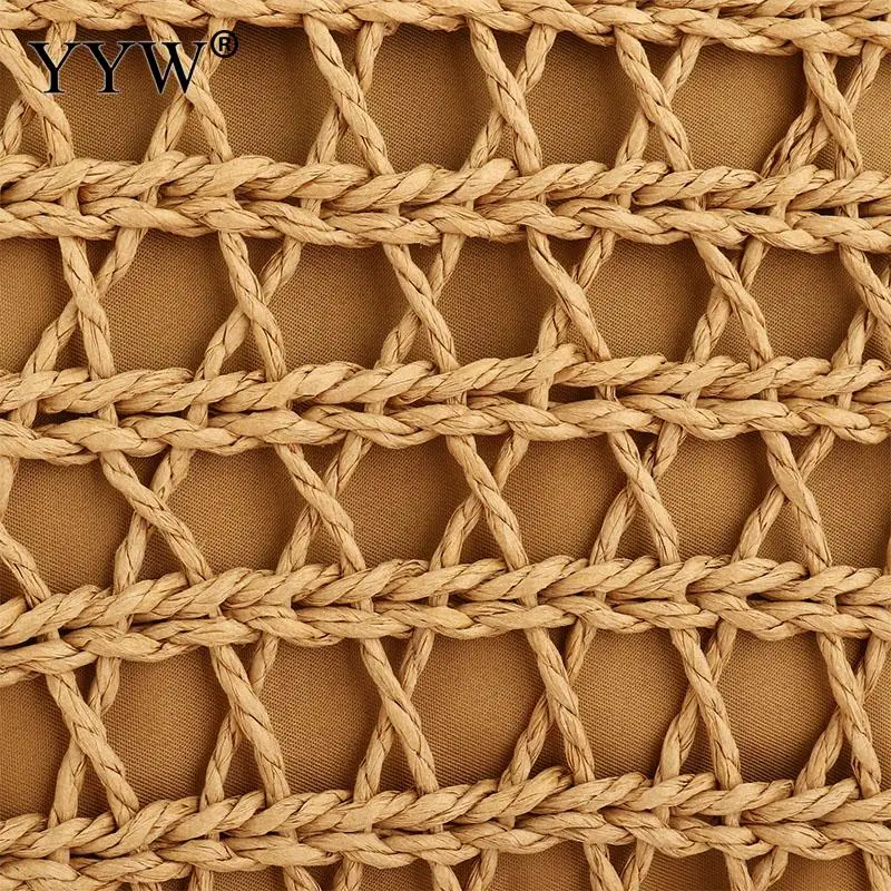 Handmade Straw Woven Tote Bag Summer Beach Women Hollow Soft Shoulder Storage Package Zipper Ladies Crossbody Messenger Purse