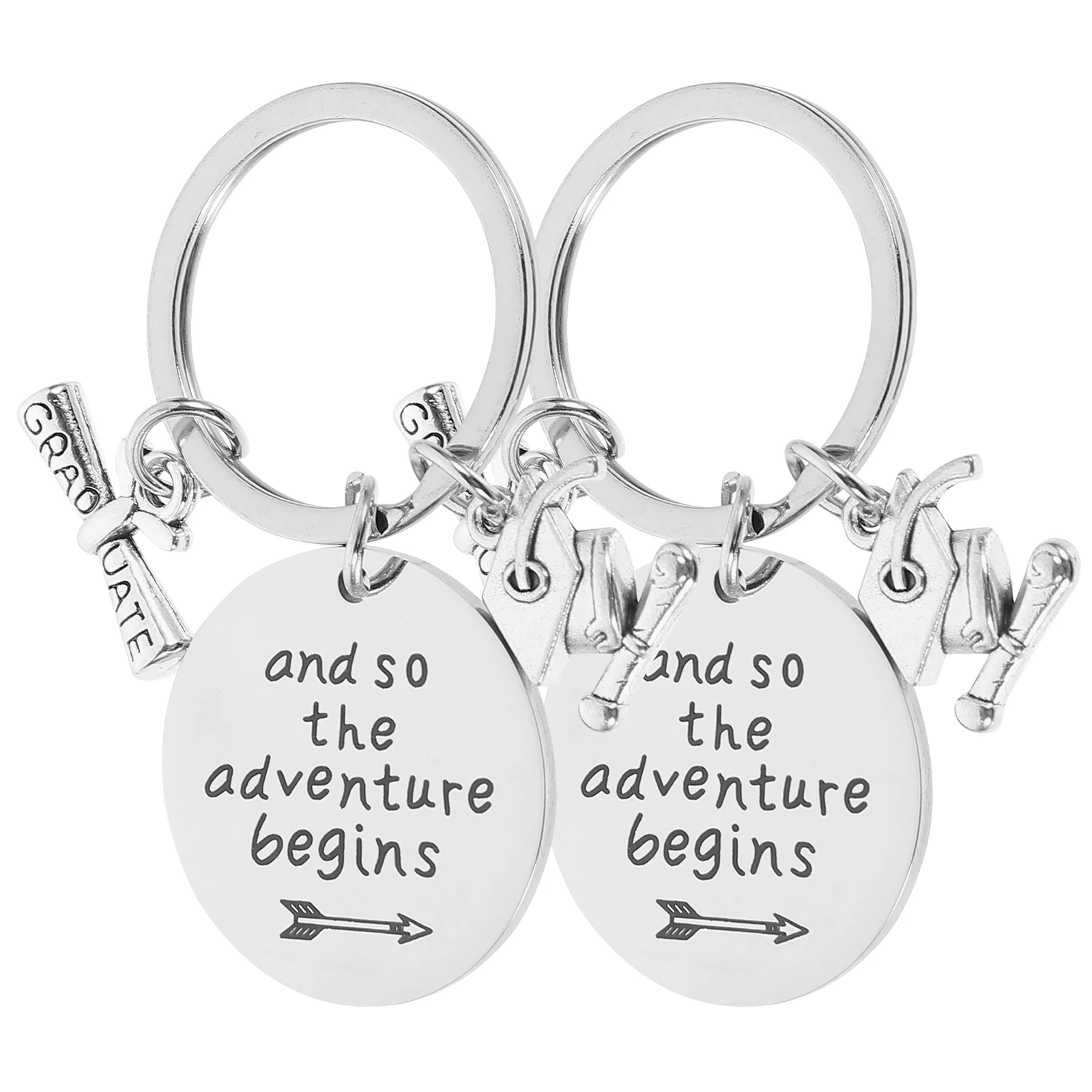 

2 Pcs Stainless Steel Keychain Souvenir Keyring Bag Hanging Ornament 2023 Keyring Class 2023 Keychain Graduation Key Holder