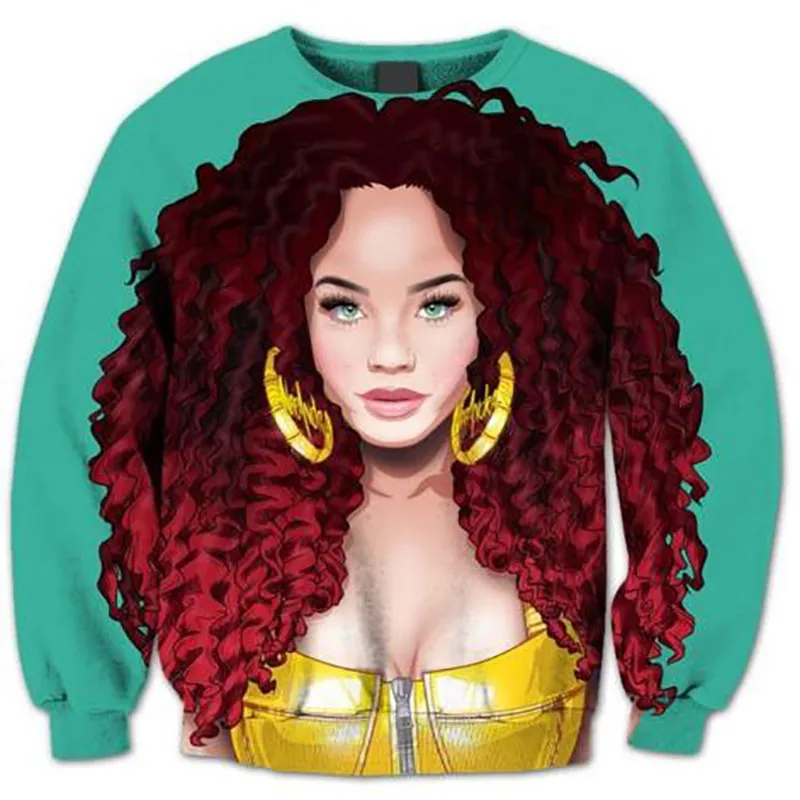 

XS-7XL New Fashion Mens/Womens Booming Hair Lady 3D Print Sweatshirt Hoodies