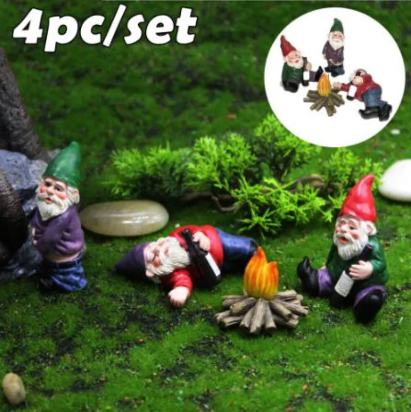 

Набор миниатюрных украшений «гномы» для сада, 4 шт.