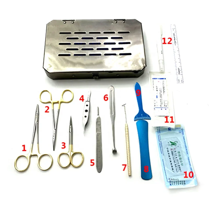Набор инструментов для офтальмологической двойной хирургии век 12 шт. набор