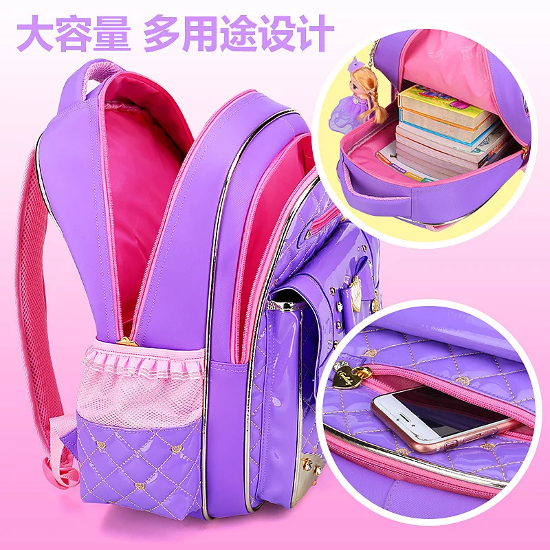waterproof Children School Bags for Girls Orthopedic pu Backpack Kids book bag Backbag schoolbag Primary School backpack mochila