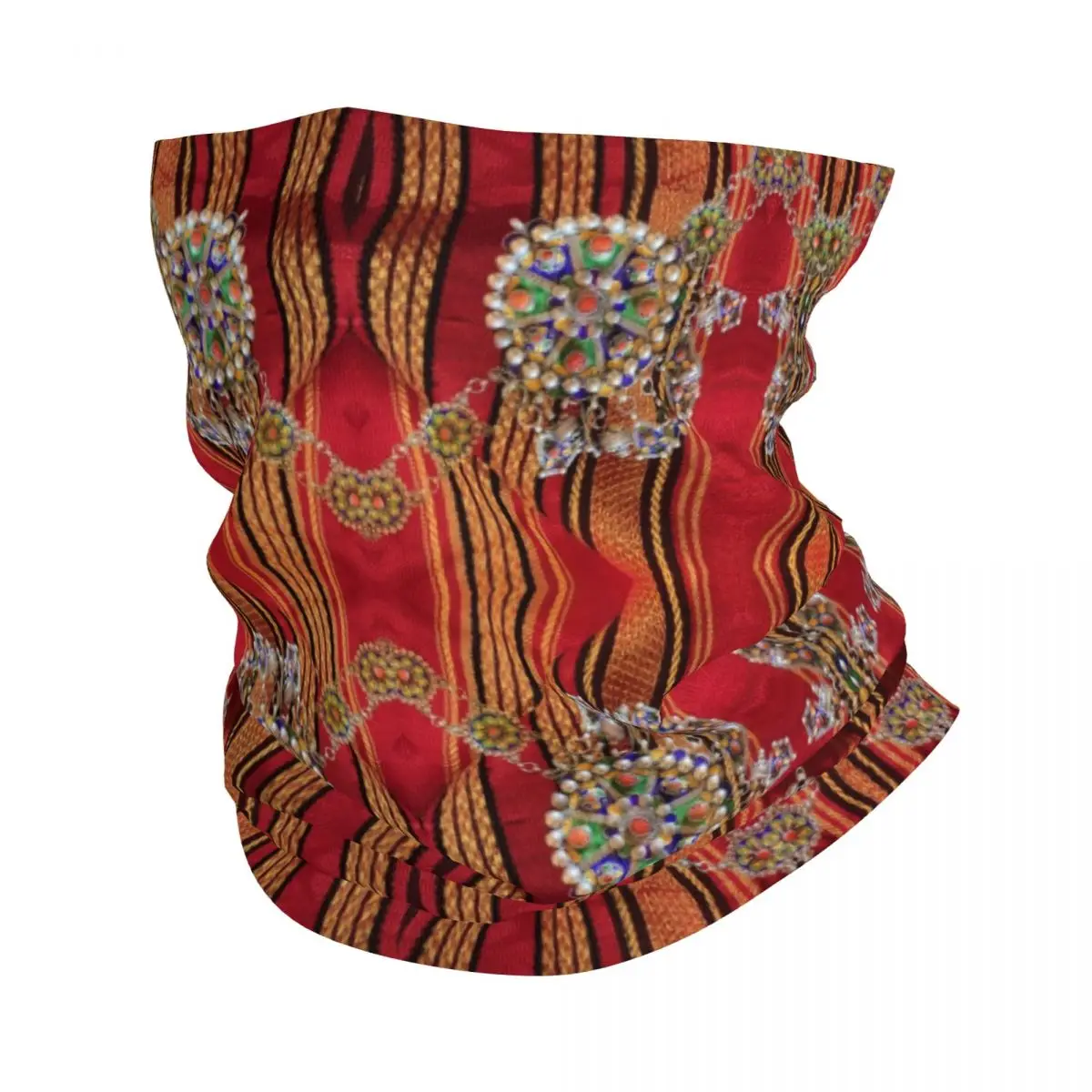 

Amazigh Kabyle Jewelry Neck Gaiter Women Men UV Protection Winter Africa Berber Ethnic Style Bandana Scarf for Hiking