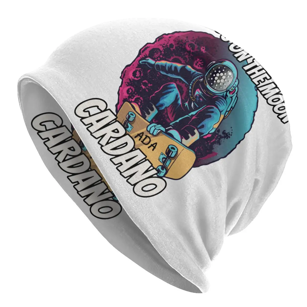 

See You On The Moon Cardano ADA Crypto Caps Hip Hop Ski Skullies Beanies Hats Unisex Female Warm Dual-use Bonnet Knitting Hats
