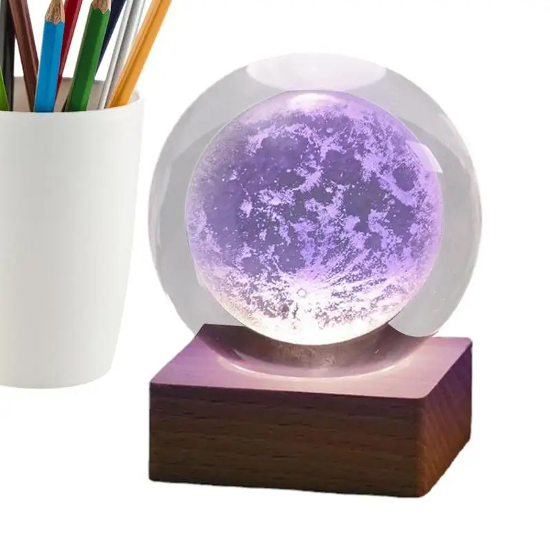 

Night Light Colorful Globe Light With Wooden Stand Science Space Kids Boys Toys Cool Glowing Globe For Him Boyfriends Husband