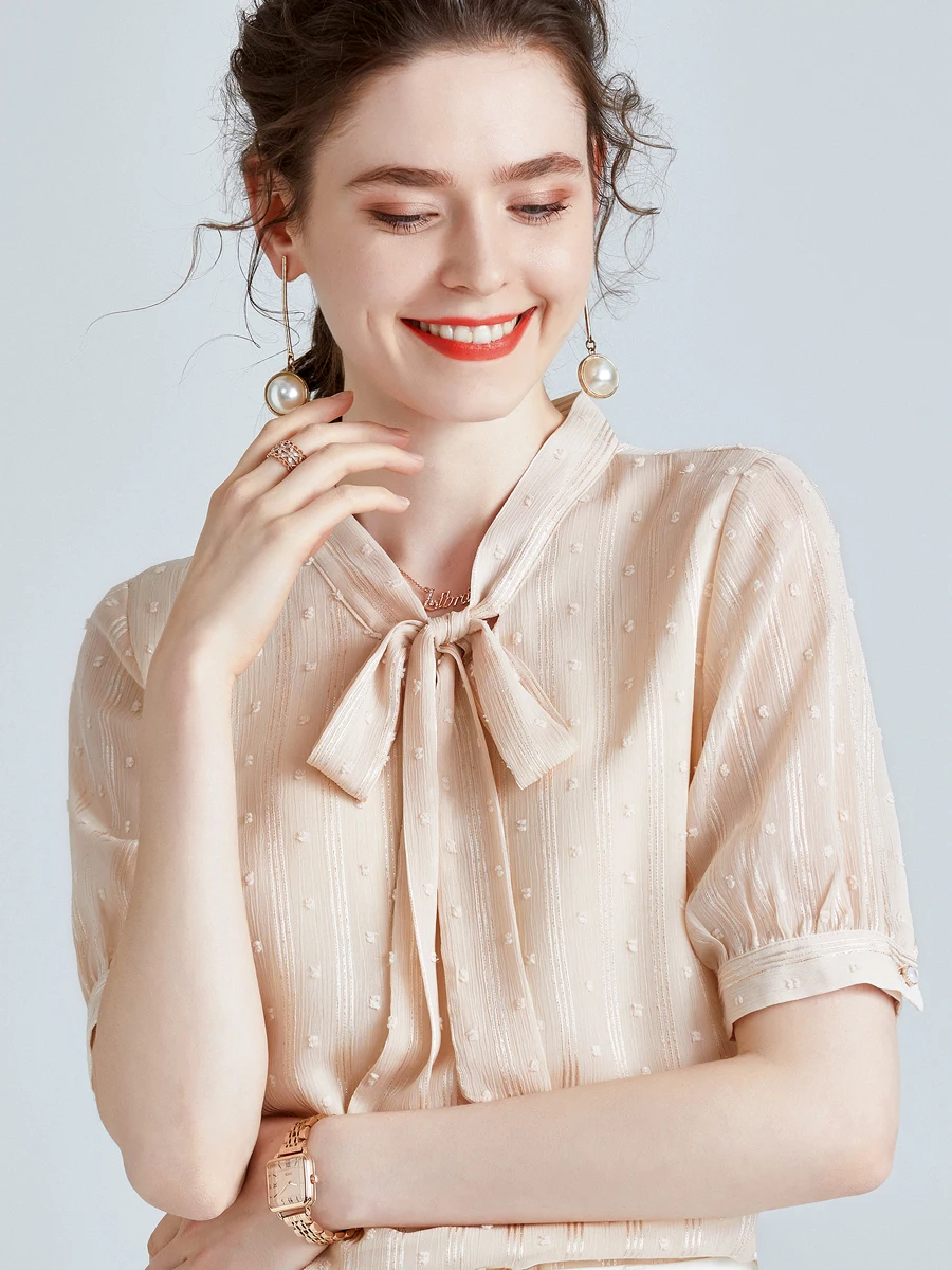 

Модный шифоновый топ с V-образным вырезом и галстуком-бабочкой, женский маленький топ в западном стиле, летняя новая рубашка 2022