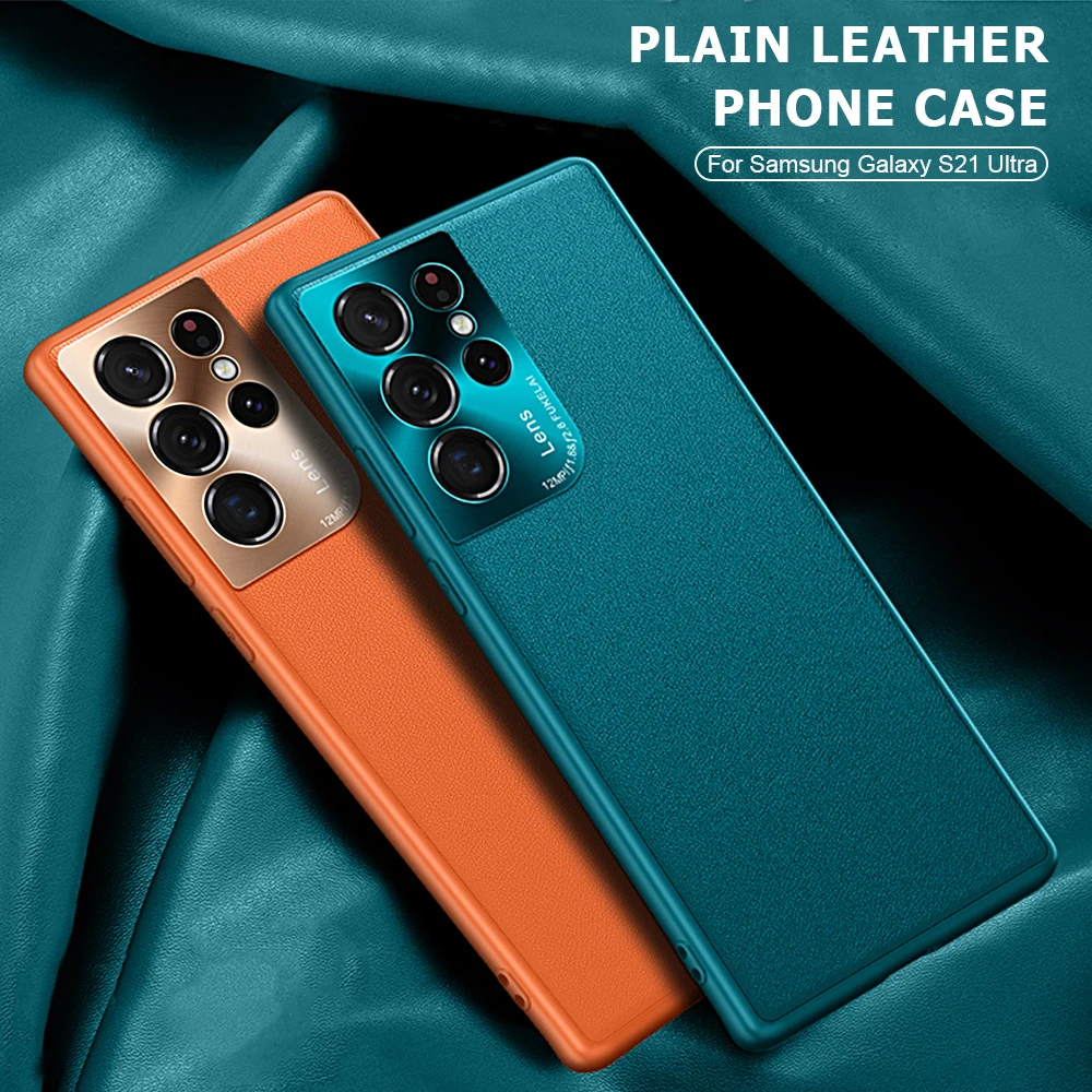 

Ultra Thin leather Case For Samsung Galaxy S22 S21 Ultra Plus S20 FE Note 20 Ultra FE A53 A73 5G A52S A32 A52 A72 Hardware Cases