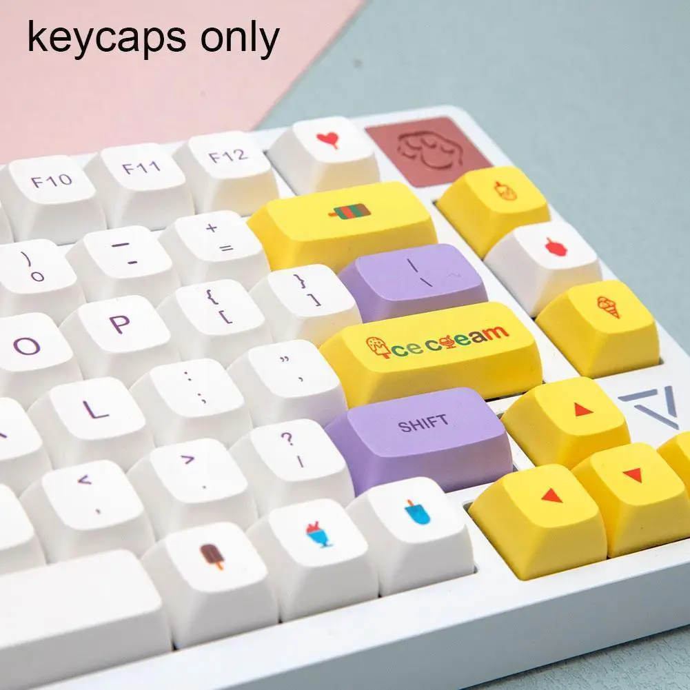 

135 Key Ice Cream Mechanical Keyboard Keycap R2 XDA 104 PBT Duck 61 87 Sublimation Adapter Cute German Keycaps Magic Z4S8
