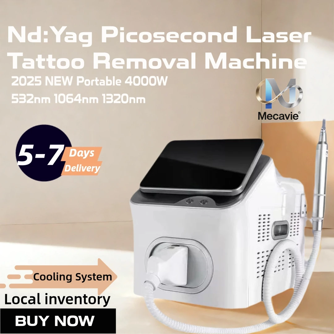 Фото Портативный Nd Yag Q‑Switch пикосекундный лазер 532 1064 нм для удаления татуировок, пигментации, веснушек, карбонового пилинга и омоложения кожи для салонов. №4