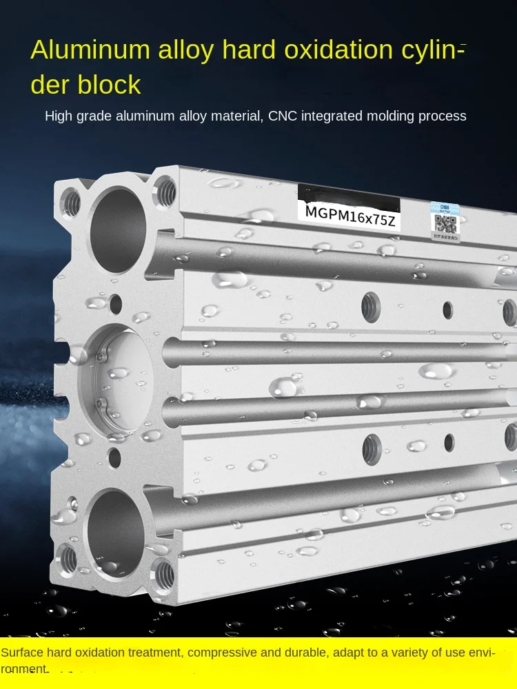 Трехосевой цилиндр Mgpm маленький пневматический направляющий стержень большой