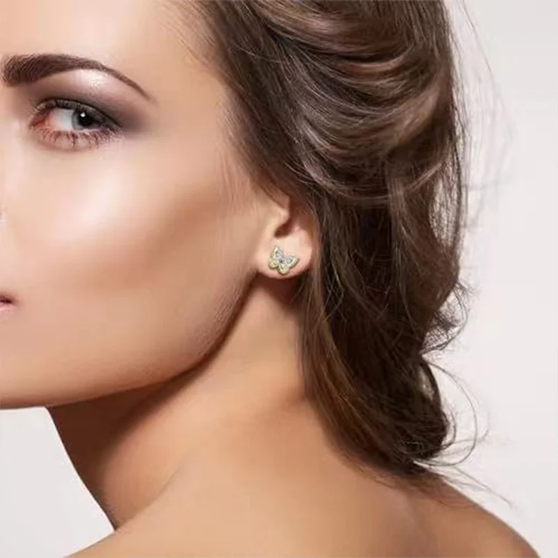 Креативные новые серьги-гвоздики в форме бабочки из нержавеющей стали и меди с