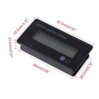 high quality surface waterproof 12v 84v lead acid battery capacity indicator voltage meter voltmeter lcd monitor 367d