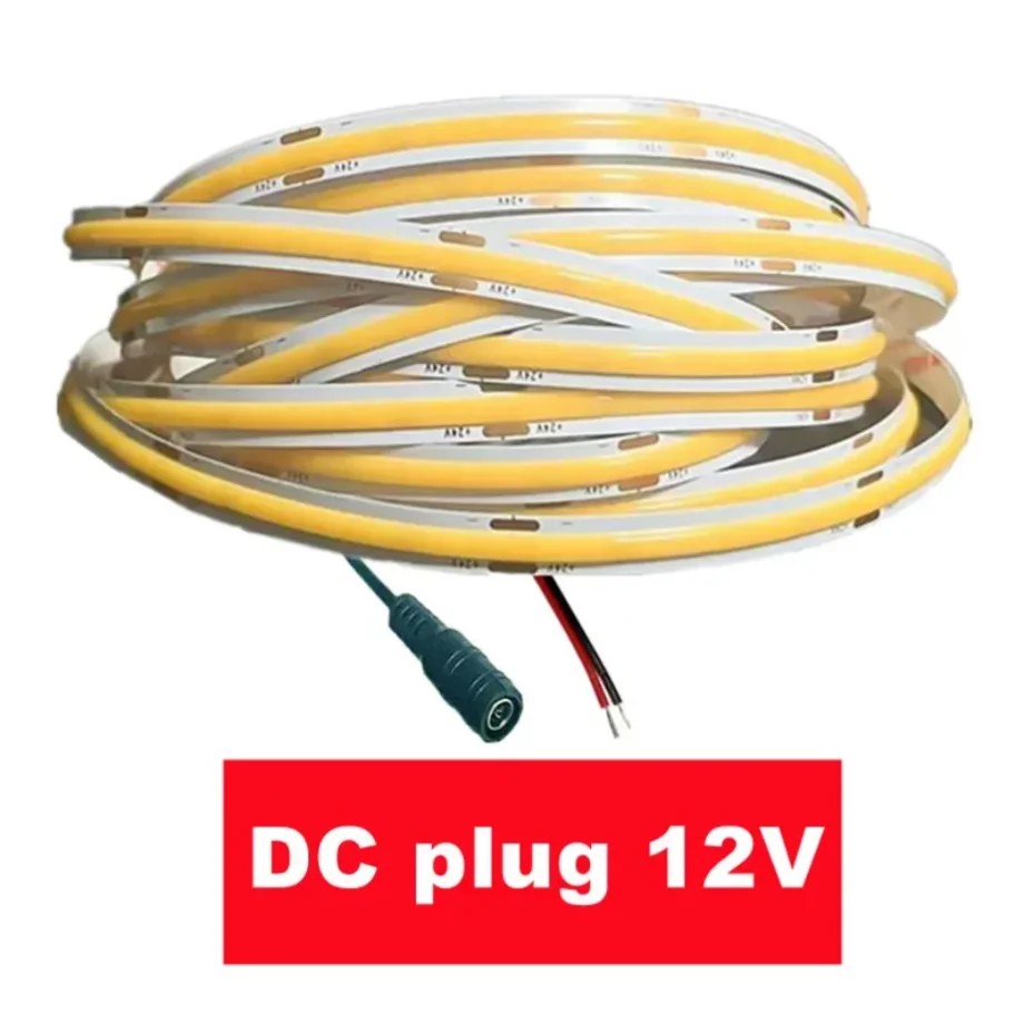 

YzzKoo COB светодиодная лента 12/24В теплый/естественный/холодный свет 320leds/м 8мм