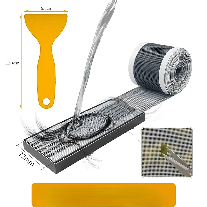 

10 Meter Floor Drain Filter Shower Hair Catcher Strainer Kitchen Sink Sewer Outfall Stopper Bathroom Mesh Stickers Disposable