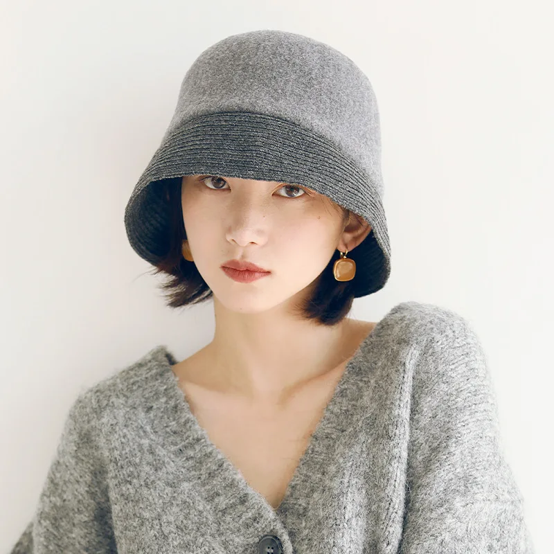 

Soft and Warm Wool Small Basin Hat Japanese Literary Hat Female Autumn and Winter Versatile Fisherman Hat Minority