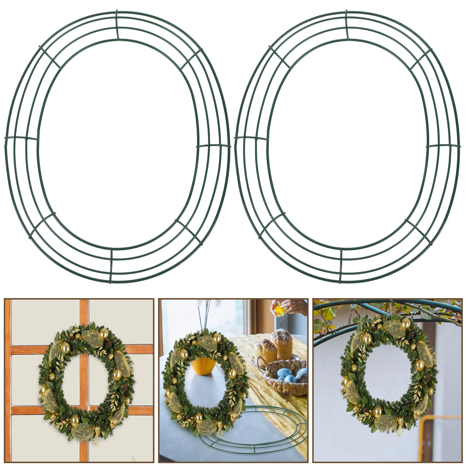 

Wreath Wire Metal Frame Ring Form Floral Macrame Flower Rings Hoop Diycrafts Easter Making Round Green Christmas Iron Decoration