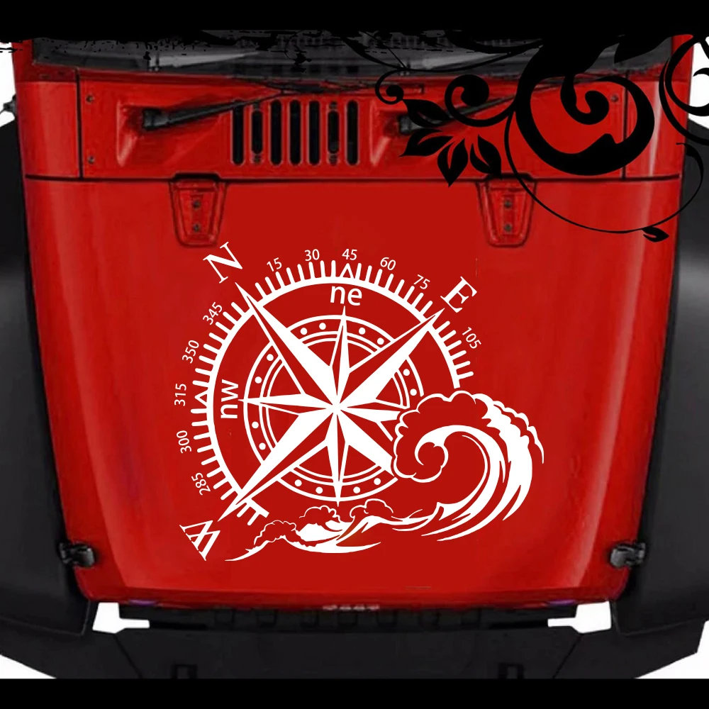 

Большой океан компас роза морская 4x4 внедорожник Виниловая Наклейка Настенная Наклейка Кемпинг волна путешествия