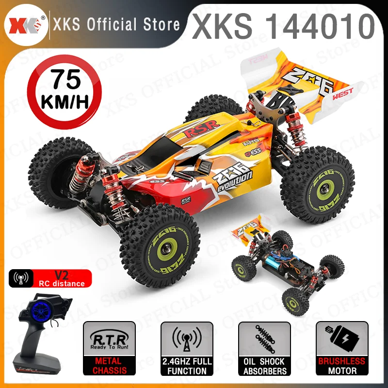 

WLtoys XKS 144010 Радиоуправляемый автомобиль 1/14 75 км/ч высокоскоростной привод 4WD внедорожный бесщеточный двигатель Металл 2,4G передатчик Радиоуп...