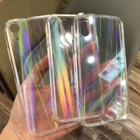 funda coque for iphone 13 11 12 pro max case transparent for iphone x xs max xr 7 8 plus phone case gradient rainbow laser cover