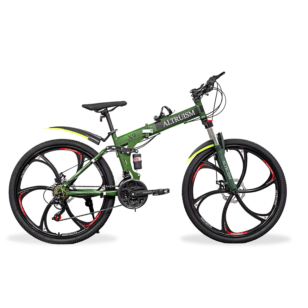 Складной горный велосипед ALTRUISM с встроенными колесами 26 21 скорость MTB двойной