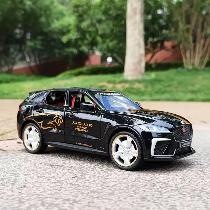 

Модель автомобиля 1:24 Jaguar F-PACE SVR SUV из сплава, Литые и игрушечные внедорожники, модель автомобиля, имитация звука и светильник, детские подарк...