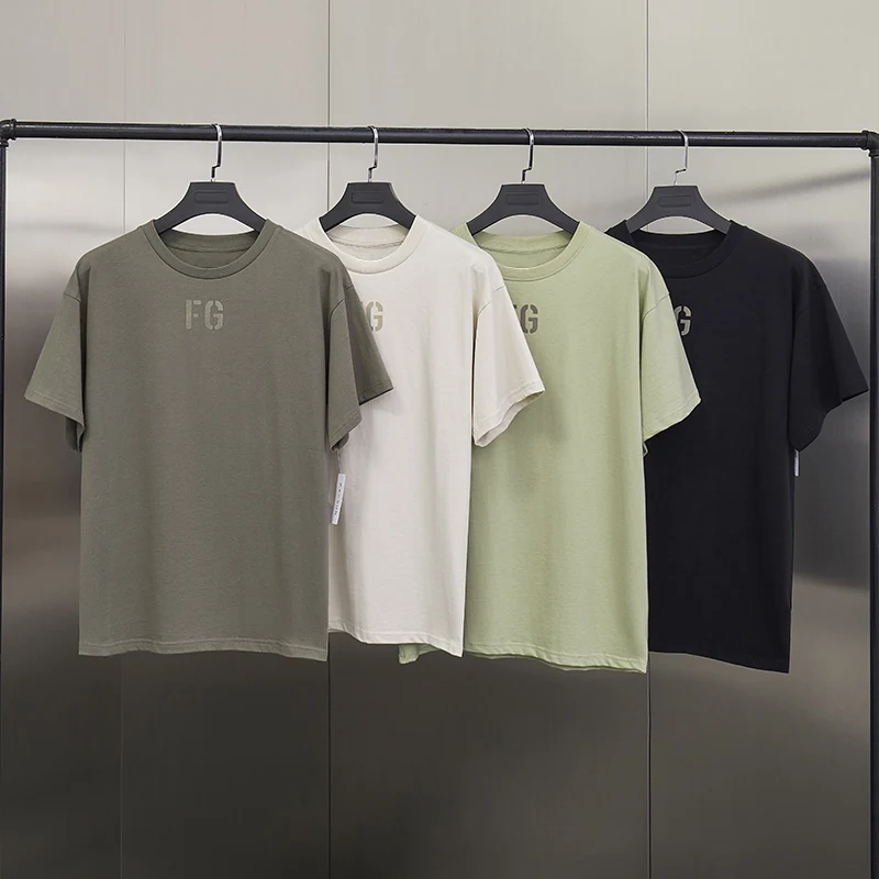 

Oversized Essentials T-Shirt flocking Letter Loose High Quality t-Shirts Summer Men Women Hip-Hop Cotton Short Sleeve