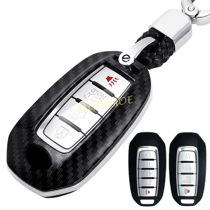 Для Infiniti Q50 Q60 QX50 QX55 QX60 автомобильный брелок из углеродного волокна чехол-цепочка