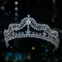 crown leaf design vintage womens wedding bridal hair accessory party tiara and crown cube rhinestones