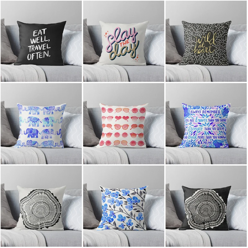 

Наволочка для диванной и прикроватной подушки в скандинавском стиле с оранжевым узором, современная простая повседневная Наволочка на тал...