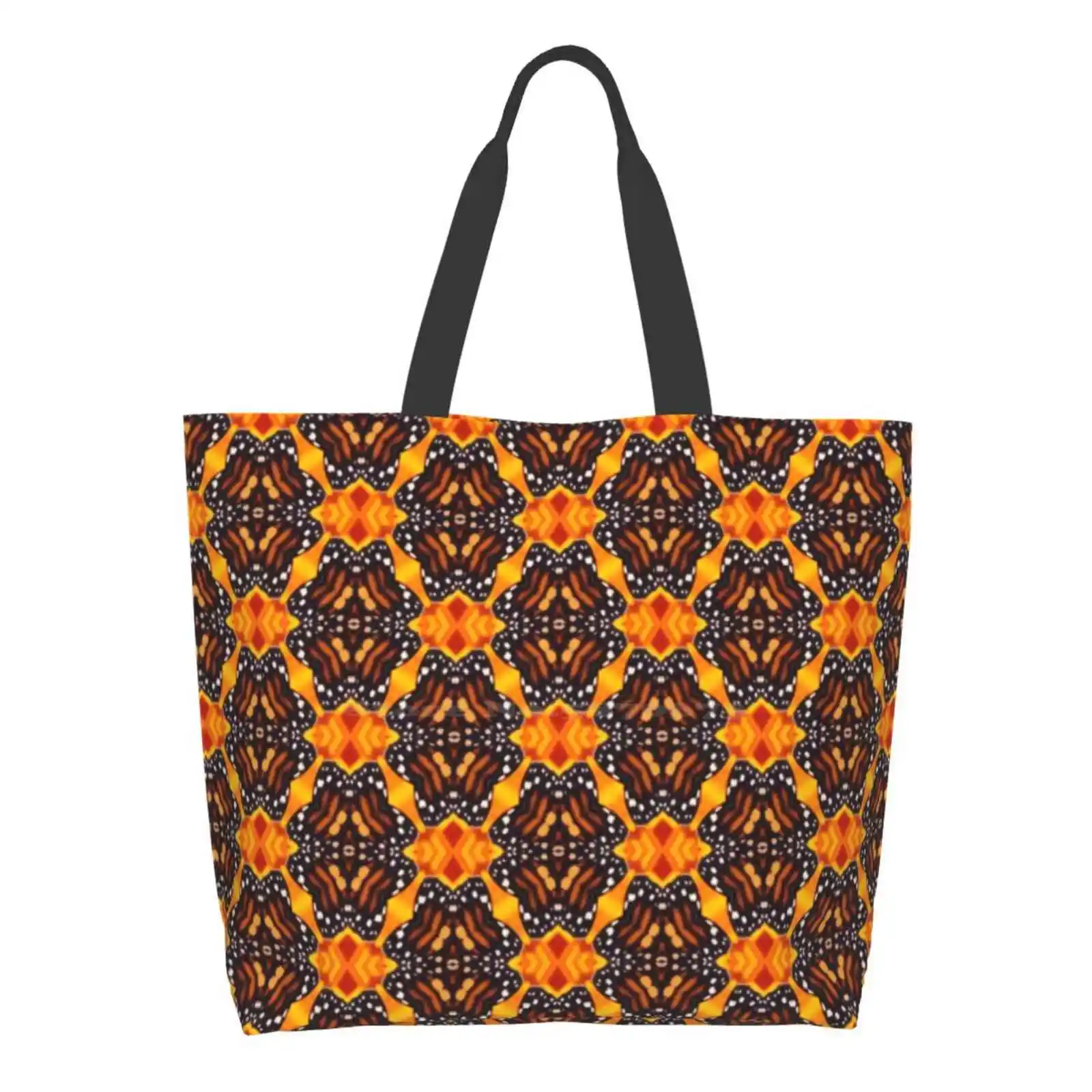 

Orange And Black Monarch Pattern 5 Large Size Reusable Foldable Shopping Bag Monarch Butterflies Orange Monarch Pattern 5