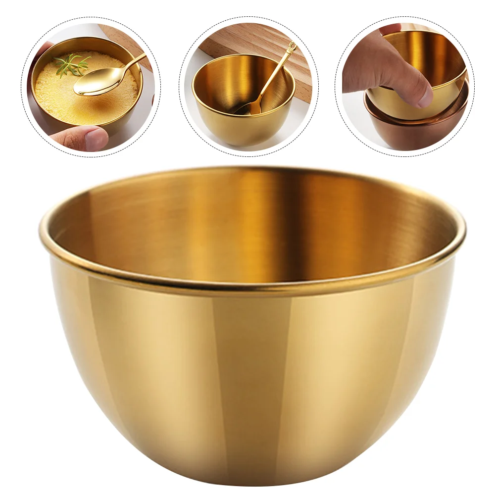 

Bowls Dishes Sauce Bowl Dipping Dish Stainless Steel Metal Condiment Seasoning Kitchen Round Appetizer Soy Rainbow Accessories