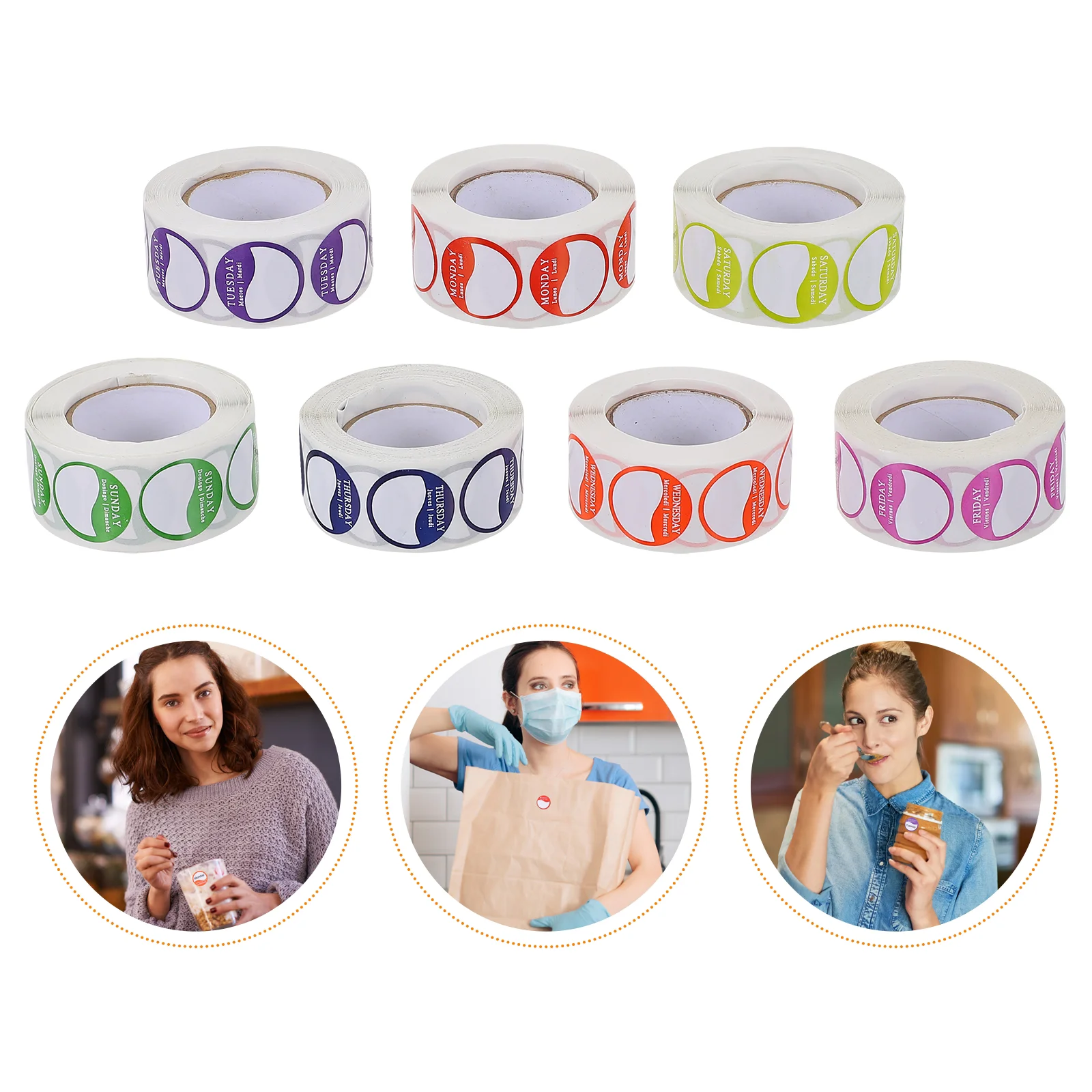 

Day Labels Sticker Label Restaurant Week Inventory Management Decal Theofwrapping Removable Envelop Presents Date Daily