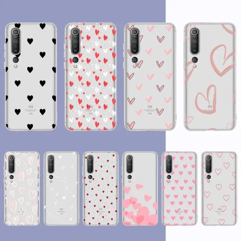

FHNBLJ Love Heart Phone Case For Redmi Note 5 7 8 9 10 A K20 pro max lite for Xiaomi 10pro 10T