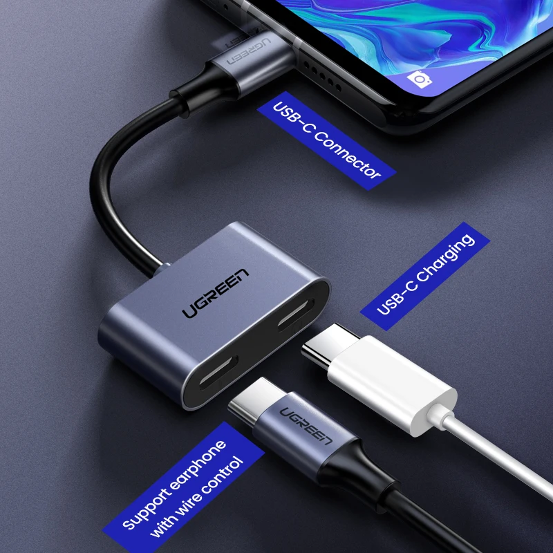 

SHACK adattatore per auricolari 2 In 1 tipo da USB C a doppio USB C per Huawei P30 Pro IPad Pro 2018 Google Pixel 2XL Mi8 QC PD