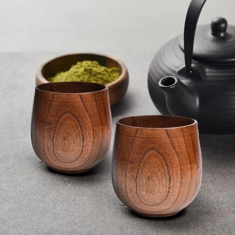 

Vintage Wooden Beer Water Cups Handmade Small Round Tea Wooden Cups Milk Water Cups Fit For Home Bar Drink TableWare About 200ml