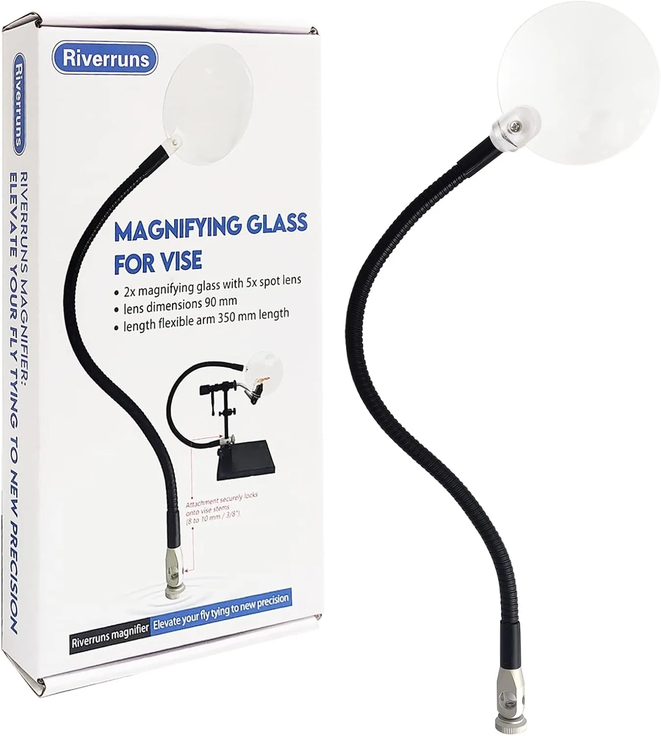 

Увеличительное стекло Aventik для тисков 2-кратного увеличения, размер линзы 90 мм, 35 см (13,76 дюйма) Гибкий рычаг