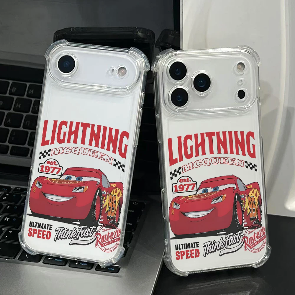 Фото Прозрачный противоударный мягкий чехол для iPhone 17 Air 16 15 14 Plus 13 12 11 Pro Max X Xs XR 8 с мультяшными машинками МакКуин и Салли №3