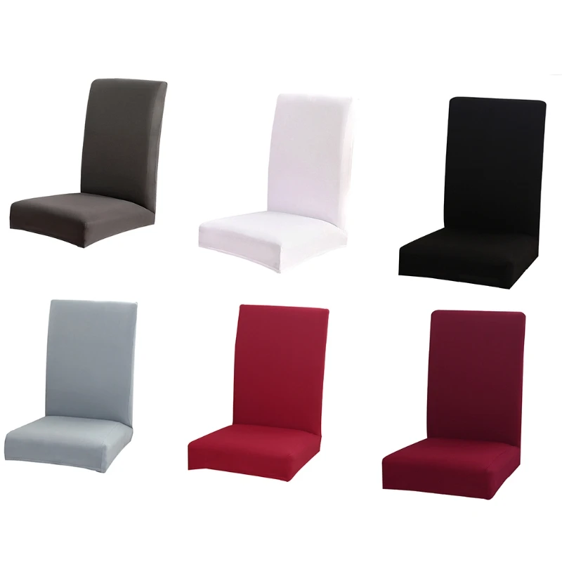 

Чехлы на стулья, эластичная защита стула для столовой, однотонный чехол на стул