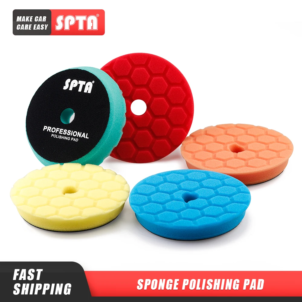 

SPTA 3"(80mm)/5"(125mm)/6"(150mm) Car Spong Buffing Polishing Pads & Buffing Pads For DA/RO/GA Car Buffer Polisher (Single Sale)