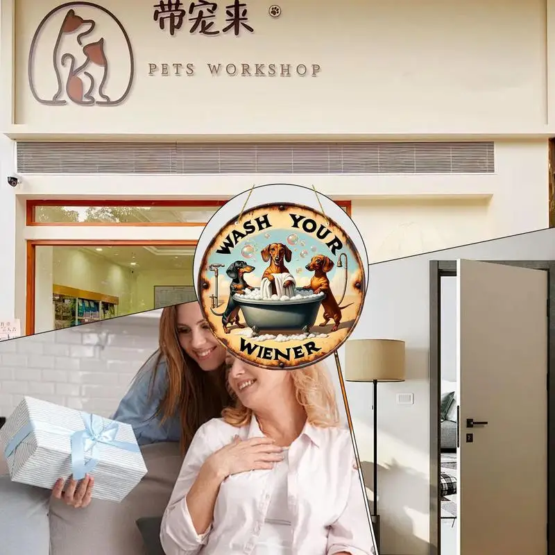 Дверная вешалка для таксы настенные украшения щенка деревянная собака знак