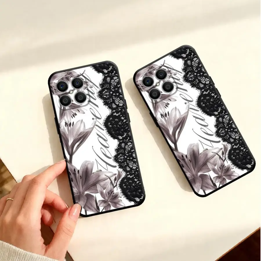 Фото Чехол для телефона с кружевным узором «Лилия» для Honor 600 Lite X7b X9c 400 Pro X8 X8a X9b X9d X5c X6d Play10 X9a X7a X7d X8d №5