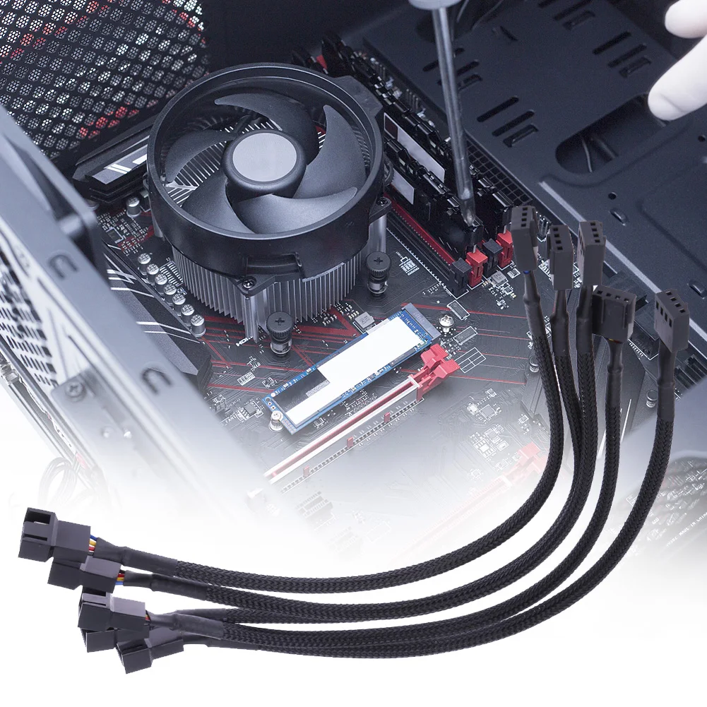 12 дюймов 5 шт. 4-контактный разъем удлинитель вентилятора питания кабель для