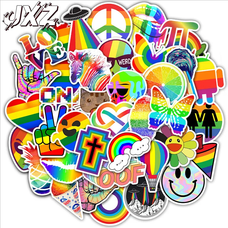 

10/30/50 шт. милые красочные радужные граффити наклейки для девочек автомобиль гитара мотоцикл чемодан DIY классическая игрушка для детей 01241