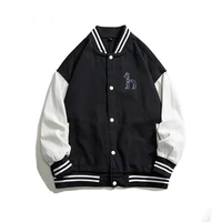 mens jacket baseball uniform hazzy dog embroidered cotton long sleeve boy coat fashion streetwear jacket trendy bomber coat