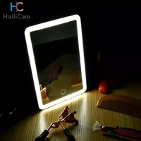led touch screen makeup mirror 180 degree rotating cosmetic mirror usb charger stand for tabletop bathroom bedroom travel