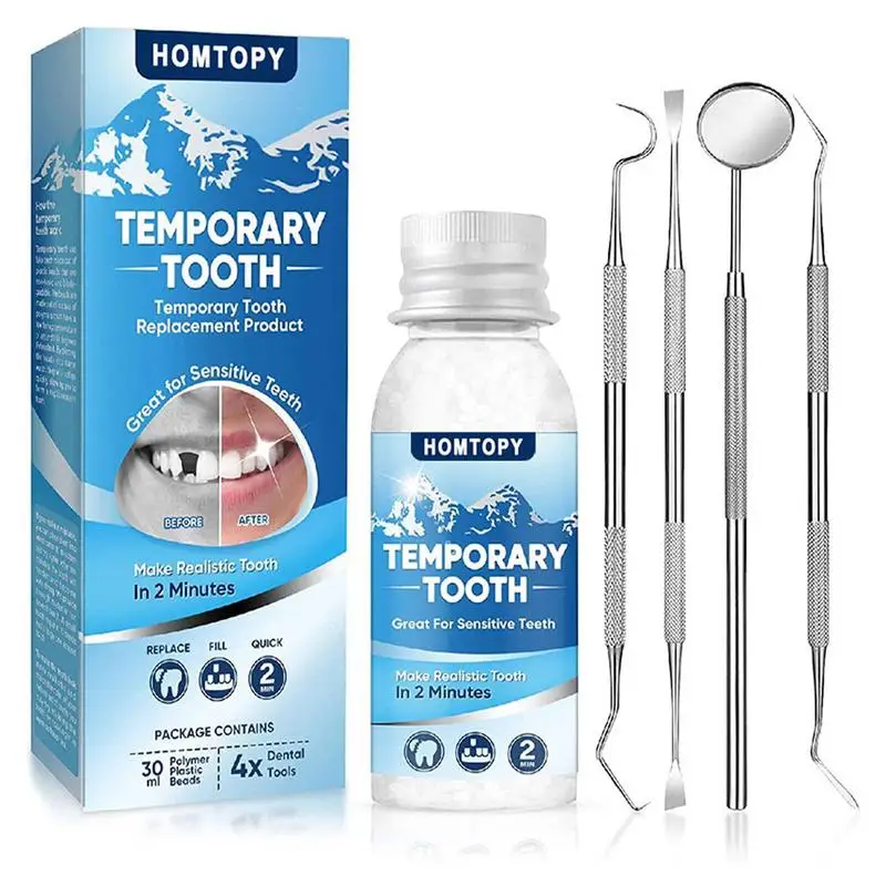 5pcs/Set Temporary Tooth Filling Repair False Teeth Solid Glue Dental Repair Beads For Missing Broken Teeth For Women Men