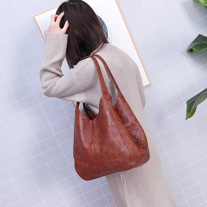 

Vintage Leather luxury handbags women bags designer bags famous brand women bags Large Capacity Tote Bags for women sac A Main